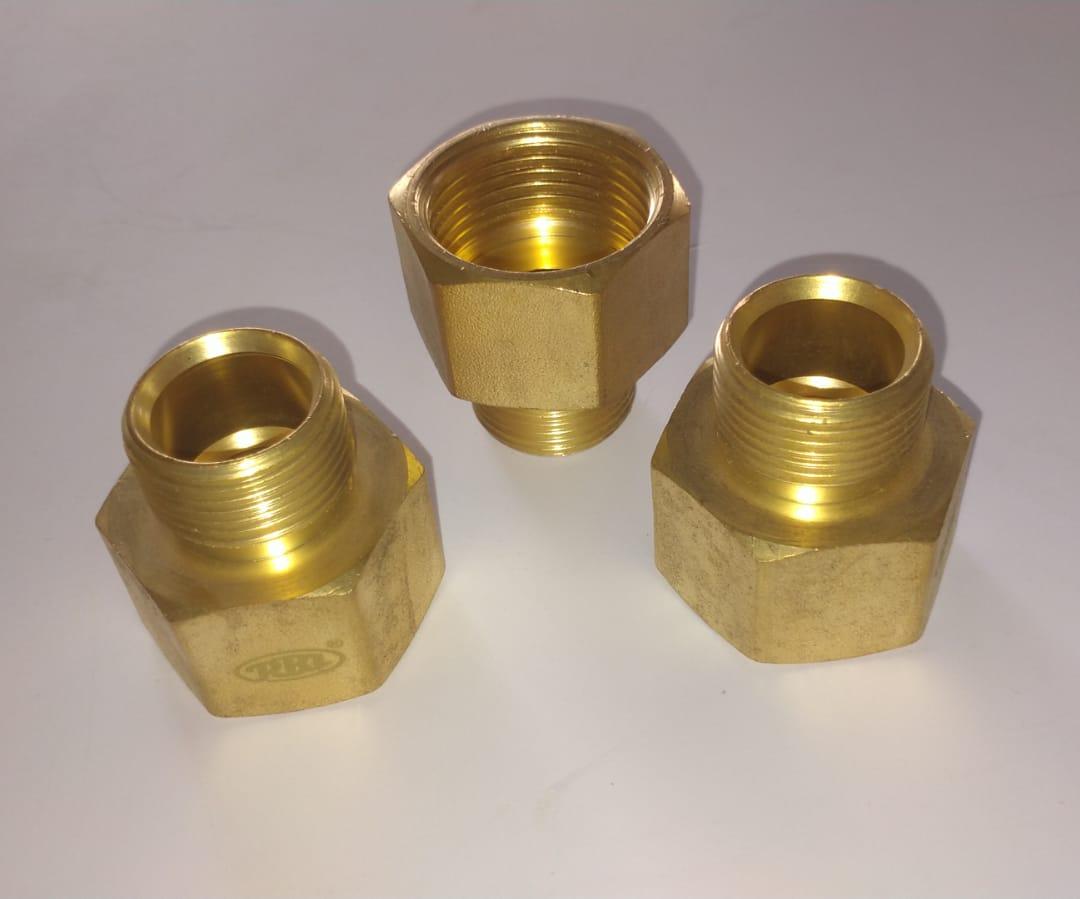 Hex Reducer  1" (25mm) Female X 3/4" (19mm) Male in Brass